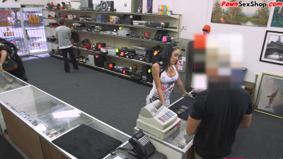 Pawn hooker babe facialized in office after doggystyle