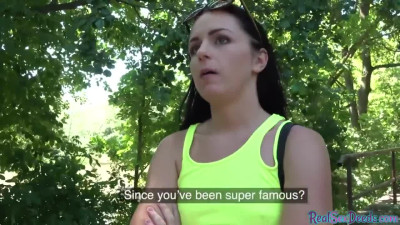 Public fucked teen enjoys POV sex for money outdoor