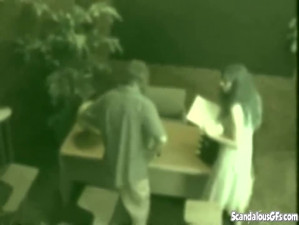 Office cock whore spreads her legs