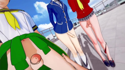 Persona 4 futa girls gangbang ,Yukiko,Rise&Naoto Taker POV