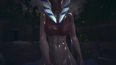 Star Wars: futa Ahsoka blowjob in the rain Taker POV