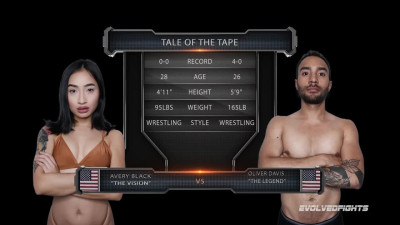 Mixed Nude Wrestling With Avery Black vs Oliver Davis Winner Fucks Loser at Evolved Fights