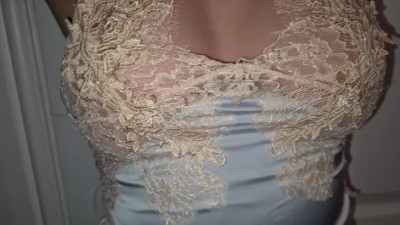 Sexy nightdress and see through panties (hairy pussy)