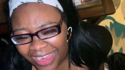 Black sexy BBW facial cumshot compilation by white cock