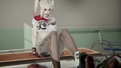 Harley Quinn Footjob and Foot Worship