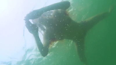 Nude underwater Shooting in Thailand big boobs in water