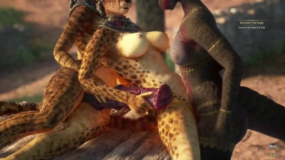 Furry futa dragon with horse dildo | 3D sex game