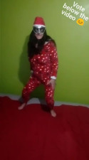 Contest video - Santas little bitch has fun with red dildo and cock