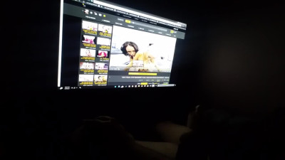 Late Night Trying To Be Quiet to These Big Titites On Screen