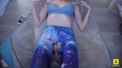 POV RIPPED YOGA PANTS FUCK PETITE SLUT AS SHE MOANS - CANDICE DELAWARE