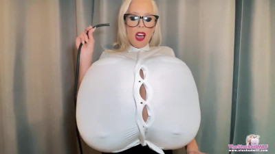 Breast Inflation & Button Popping Fetish! 5 Buttons Pop off my Shirt! PREVIEW