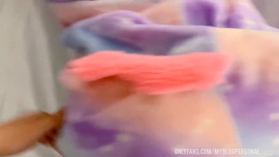 Fucking a Strange Girl in a Unicorn Costume. Cum on Pussy
