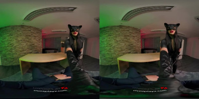 Busty Babe Clea Gaultier as CATWOMAN needs Lesson in Domination VR Porn