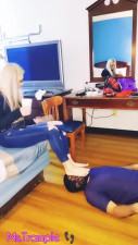 Foot Face Smother and Deep Foot Gagging Training with new Femdom Foot Slave