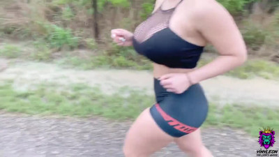Rough Deep Anal Fuck after 5 Miles Trail Run in a Rainy Day