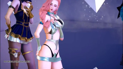 [MMD] PRODUCE48 - RUMOR Seraphine Gwen Caitlyn Sexy Striptease