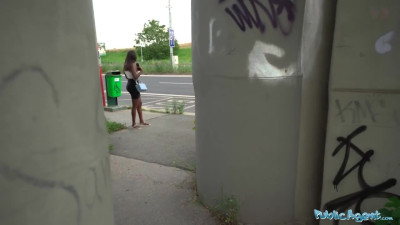 Public Agent Sexy Ebony with Huge Boob and Juicy Ass Rides a Big Cock in Public Place