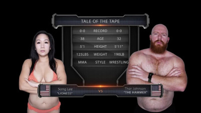 Mixed Nude Wrestling with Song Lee Battling Thor - Evolved Fights