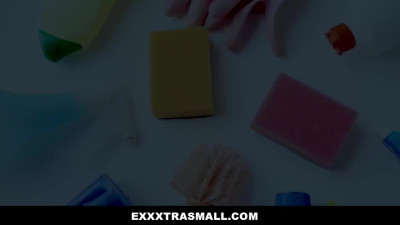 ExxxtraSmall - Tiny Blonde Beauty Sucks on a Huge Cock