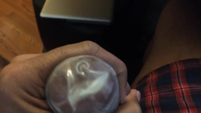 precum, piss and cum ALL out a black dick