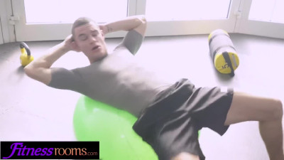 Fitness Rooms two Athletes Katie Dee and Max Fuck Hard across the Gym
