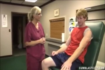 Nurse Helps Patient with a Massive Cumshot