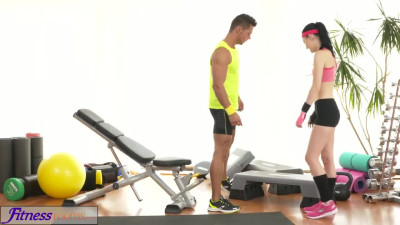 Fitness Rooms Young Tight Fresh Teen has Big Orgasm before Facial