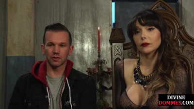 BDSM domina in lingerie and high heels pussylicked by sub