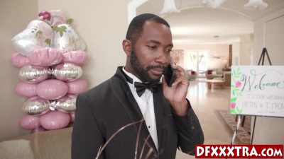 Sexy teen bride fucks husbands black friends and enjoyed her wedding gift