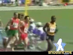 Full Speed Runner Smashes Face Into Hurdle