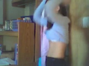 Young college babe stripping # 1