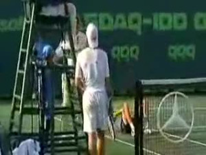 Crazy Tennis player