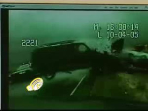 Police cruiser crushed