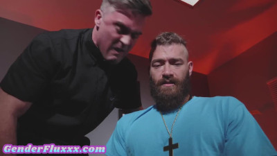 Tattooed anal nun in gloves fucked in office by priest