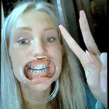 cocaine tribute stupid kawaii petite teen dental gag drooling