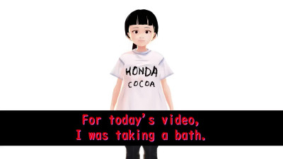 Cocoa Anime girl takes it all off in the bathtub.