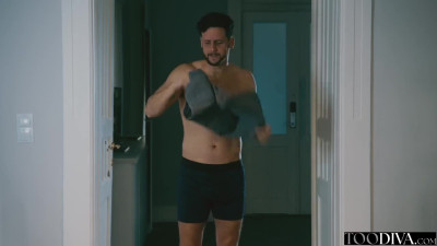 Busniessman finds handmaiden laying in bed and wakes her up to fuck