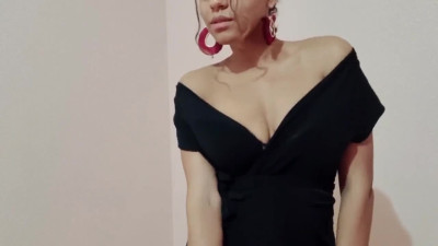 Ebony Teen in Stockings Strips and Masturbates to Orgasm