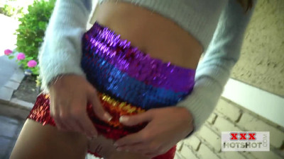 Obedient skinny GF in heels throat and pussyfucked by dom BF