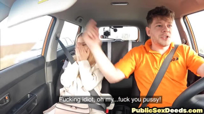 Public fucked bae rides cock in car be4 nailing in doggy