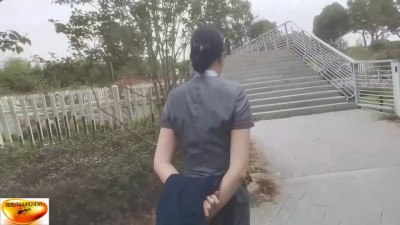 Chinese Girl outdoor exhibitionism BDSM Training 64