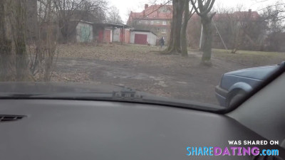 Public Car Dildo Masturbation by an Exhibitionist Milf