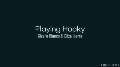 Eliza Ibarra and Gizelle Blanco on a grey and white bed in several lesbian scenes