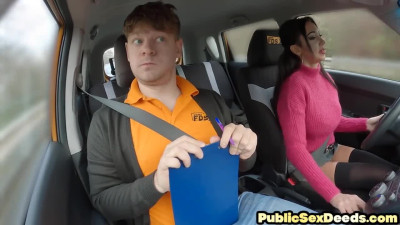 Bigtitted babe cockriding her instructor