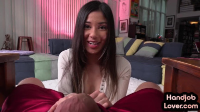 Petite 21yo Asian wanking cock in POV