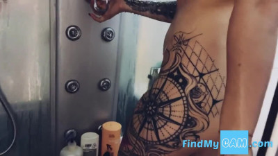 Busty Blondes Steamy Shower Solo