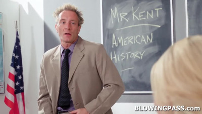 Stepmom willing to suck teachers big cock for her stepson