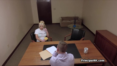 Fucking big tit bikini milf on the principals desk