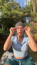 The playful Skarleth puts a giant cucumber in me outdoors