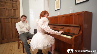 Redhead Pianist Goes Nuts for My Hard Dick After Practice